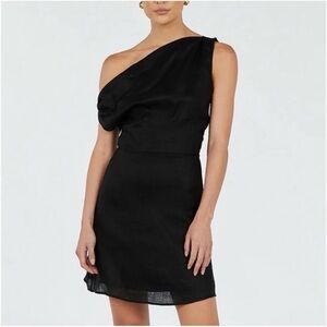 Dissh Cass Black Asymmetrical Mini Dress